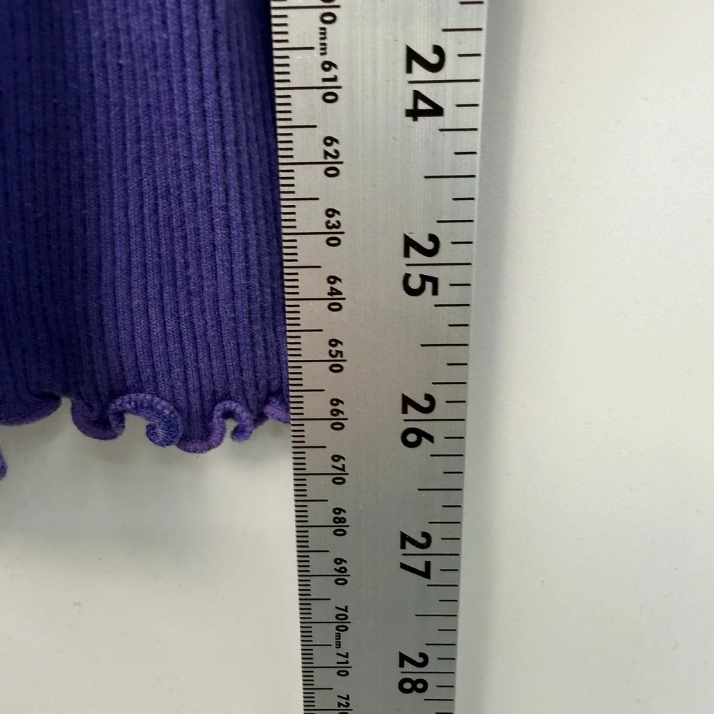Vintage Caslon Tank Top Womens S‎ Purple Lace Trim Ribbed Y2K
